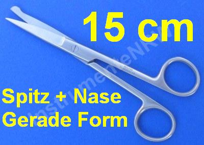 Chirurgische Schere Inzisionsschere 15 cm Spitz - Nase
