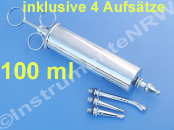 Metall Spritze Ohren mit Ansatz Ohrenspritze