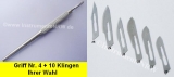 Skalpell Griff Rund Nr. 4 + 10 Klingen Ihrer Wahl
