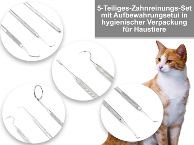 5-Teiliges Zahnpflege-Set Zahnreiniger Zahnsteinentferner Mundspiegel zur optimalen Reinigung der Zhne und Zahnzwischenrume mit Aufbewahrungsetui