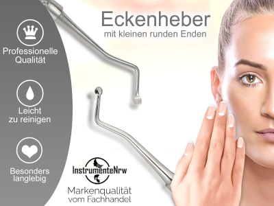 Feiner Nagel-Eckenheber Sonde runde Enden