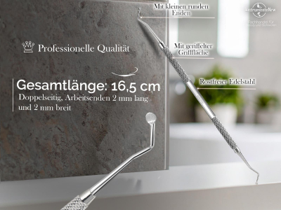 Feiner Nagel-Eckenheber Sonde runde Enden