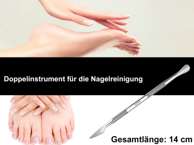 Nagelhautmesser aus Rostfreiem Edelstahl 14 cm mit Nagelhautschieber fr Manikre Pedikre