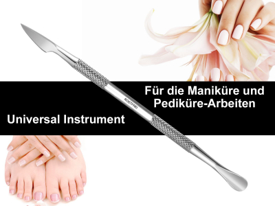 Nagelhautmesser aus Rostfreiem Edelstahl 14 cm mit Nagelhautschieber fr Manikre Pedikre