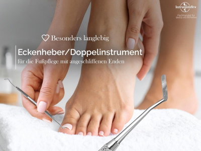 Profi Nagelreiniger Eckenheber Fu�pflege Doppelinstrument aus rostfreiem Edelstahl f�r Nagelecken als Ideales Fu�pflegewerkzeug
