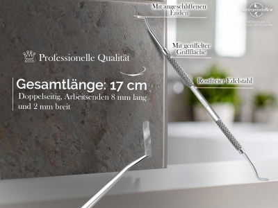 Profi Nagelreiniger Eckenheber Fu�pflege Doppelinstrument aus rostfreiem Edelstahl f�r Nagelecken als Ideales Fu�pflegewerkzeug