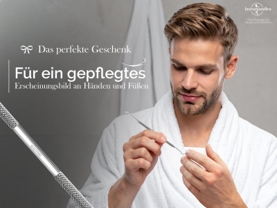 Profi Nagelreiniger Eckenheber Fu�pflege Doppelinstrument aus rostfreiem Edelstahl f�r Nagelecken als Ideales Fu�pflegewerkzeug