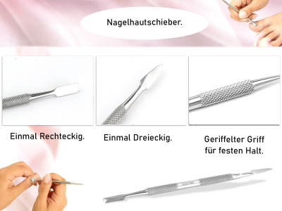 2er Set Nagelhautschieber und Nagelhautmesser Nagelhautreiniger Nail Pusher