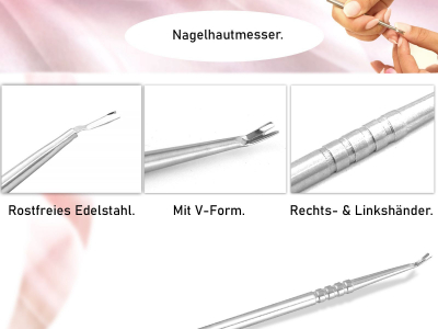 2er Set Nagelhautschieber und Nagelhautmesser Nagelhautreiniger Nail Pusher