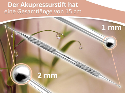 Akupressurstift Akupunktur-Stab 2 Kugeln 1/2 mm