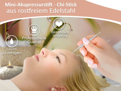 Akupressurstift Meridianstift Edelstahl Kugel 1/2 mm Akupunktur-Stift Akupressur-Stift Massage-Stift Kurzes Modell