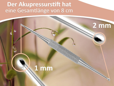 Akupressurstift Meridianstift Edelstahl Kugel 1/2 mm Akupunktur-Stift Akupressur-Stift Massage-Stift Kurzes Modell