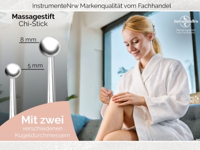 Akupunktur-Stift Mini Akupressur-Stift 3/7 mm Punktsucher Meridianstift Edelstahl Kugel Akupressurstift Akupunktur-Stab