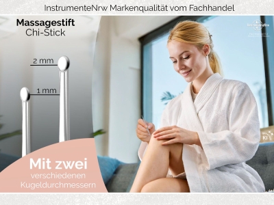 Massagestift Mini Akupressurstab Akupunkturstick Massage Punktsucher 1/2 mm Akupunktur St�bchen Stift 8 cm - Edelstahl Rostfrei