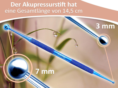 Akupunktur-Stift Titan Akupressur-Stift Punktsucher Meridianstift Edelstahl Kugel 3/7 mm Akupressurstift Akupunktur-Stab