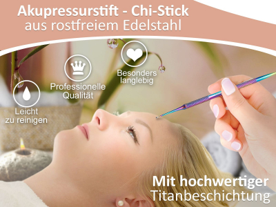 Massagestab Selbstmassage Akupressurstift Meridianstift Edelstahl 1/4 mm Akupunktur-Stift Akupressur-Stift