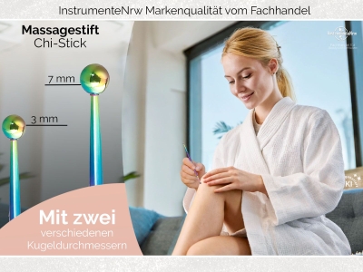Massageroller Akupressur-Stift Triggerpunkt Dr�cker Edelstahl 3/7 mm Akupressurstift Akupunktur