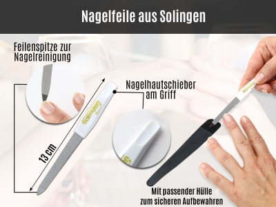 3 Saphir Nagelfeile aus Solingen Hochwertige Qualitt W