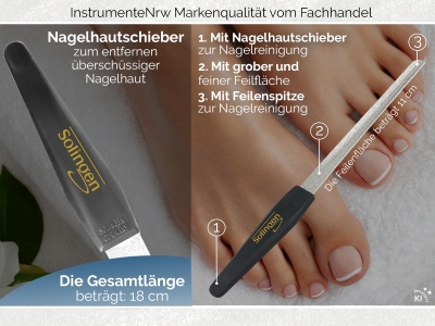 Saphir Nagelfeile Hohlfeile aus Solingen Saphirnagelfeile Made in Germany 17,5 cm