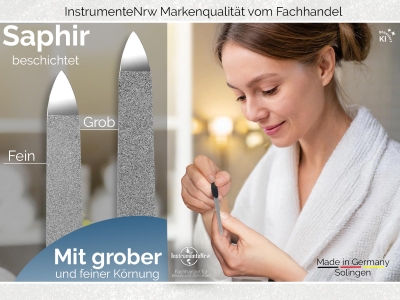 Nagelfeile aus Solingen Manik�re Saphirnagelfeile 13,5 cm Fein/Grob