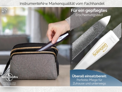 Nagelfeile Hohlfeile aus Solingen Manik�re Saphirnagelfeile Fein/Grob 20 cm