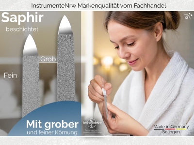 Profi Nagelfeilen Set aus Solingen Feilen 2-Seitig Fein/Grob Pedik�re Saphirnagelfeilen