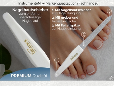 Profi Nagelfeilen Set aus Solingen Feilen 2-Seitig Fein/Grob Pedik�re Saphirnagelfeilen