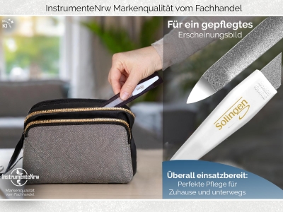 Profi Nagelfeilen 2er Set Hohlfeile aus Solingen 2-Seitig Fein/Grob 15 cm