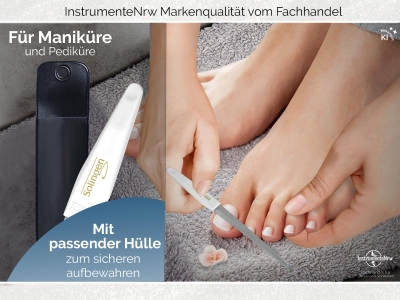 Nagelfeile Hohlfeile aus Solingen Manik�re Saphirnagelfeile Made in Germany Fein/Grob Pedik�re Feile Nagelpflege f�r H�nde und F��e