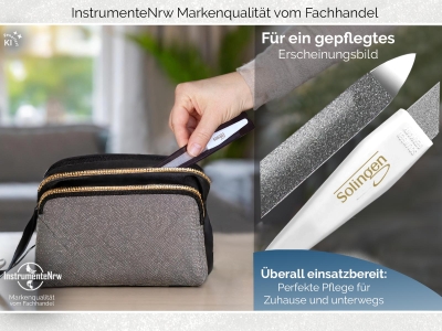 Nagelfeile Hohlfeile aus Solingen Manik�re Saphirnagelfeile Made in Germany Fein/Grob Pedik�re Feile Nagelpflege f�r H�nde und F��e