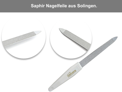 Manikre Etui Set Nagelschere Pinzette Nagelzange und Saphir Nagelfeile aus Solingen