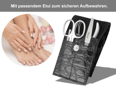 Manikre Etui Set Nagelschere Pinzette Nagelzange und Saphir Nagelfeile aus Solingen