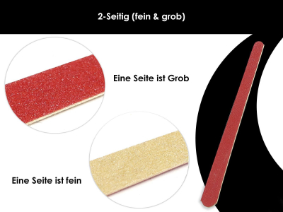 Sandblattnagelfeilen Nagelfeile 10 Stk, 2-Seitig, Fein und Grob