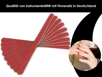 Sandblattnagelfeilen Nagelfeile 10 Stk, 2-Seitig, Fein und Grob