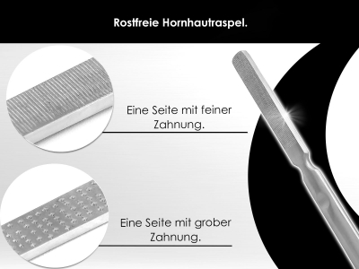 Profi Hornhaut-Raspel Pedikre Set Hornhautfeile im Etui Fussfeile Hornhautschaber