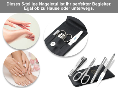 Manikre Set im Leder Etui mit Nagelfeile