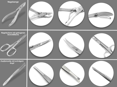 Manikre Etui Set Nagelschere Pinzette Nagelzange und Saphir Nagelfeile aus Solingen