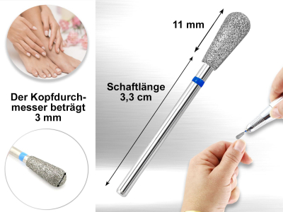 Diamantschleifer Frser Bit Mittlere Krnung fr Arbeiten an Hornhaut Gel Acryl Naturnagel Verhornungen