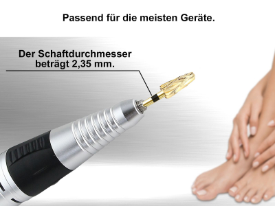 Hartmetallfrser zum schnellen Abtragen des Nagels und Hornhaut