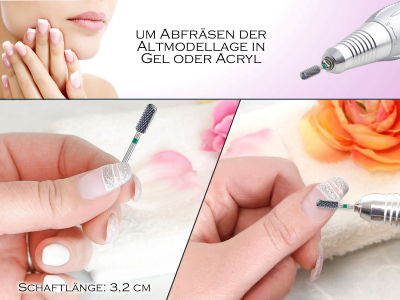 Frser Schleifer Bit Zylinder Hartmetall Mittlere Kreuzverzahnung Nagelfrser zum Abfrsen der Altmodellage in Gel oder Acryl Manikre Nagelfeile Pedikre Schleifkrper fr elektrische Schleifgerte