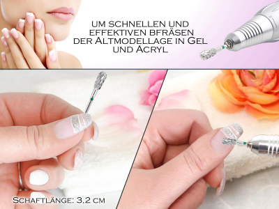 Frser Fingerngel Fungel Ngel Nagelfrser Aufsatz fr Gel und Acryl Ngel Hornhautentferner Grob Kreuzverzahnt Schleifaufsatz