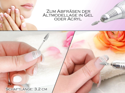 Nagelfrser Bit Manikre Pedikre Hartmetall Frser Schleifer Grob Zapfen Form fr Gel und Acryl Ngel Nailart Schleifkrper Hornhautschleifer fr Fupflegegerte und elektrischen Nagelfeilen