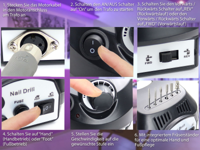 Fusspflege Ger�t Manik�re Pedik�re Schleifer Schwarz