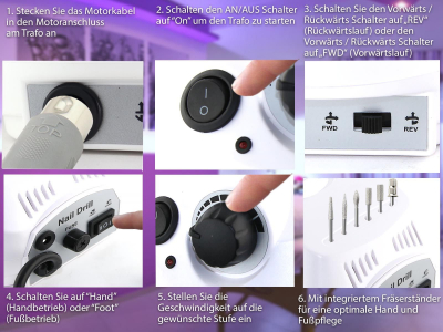 Fusspflege Ger�t Manik�re Pedik�re Schleifer Weiss