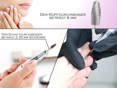 Nagelfrser Nagel Bits Hartmetall Manikre Schleifer Pedikre Hornhautentferner Schleifkrper Oval Mittlere Kreuzverzahnung Nagelpflege Frser fr Arbeiten Rund um Hnde und Fe