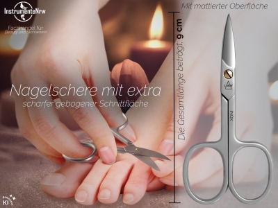 Nagelschere Manik�re Schere mit Extra Scharfer gebogener Schnittfl�che Pedik�re Nagelknipser zum pr�zisen k�rzen von Finger- und Fu�n�gel 9 cm aus rostfreiem Edelstahl
