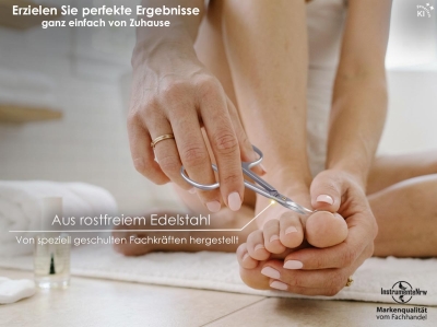 Nagelhautschere Hautschere mit extra feiner Spitze und gebogener Schnittfl�che 8,5 cm - Extra scharfe Nagelschere zum pr�zisen entfernen von Nagelhautresten aus rostfreiem Edelstahl