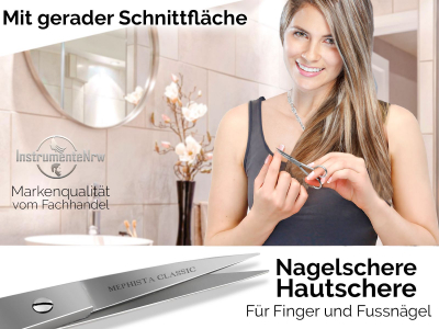 Nagelschere Nagelhautschere mit langen Schenkel und Mikroverzahn