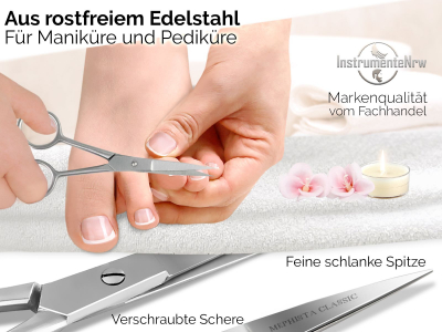 Nagelschere Nagelhautschere mit langen Schenkel und Mikroverzahn