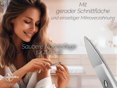 Kr�ftige Nagelschere mit Mikroverzahnung - Gerade Schnittfl�che